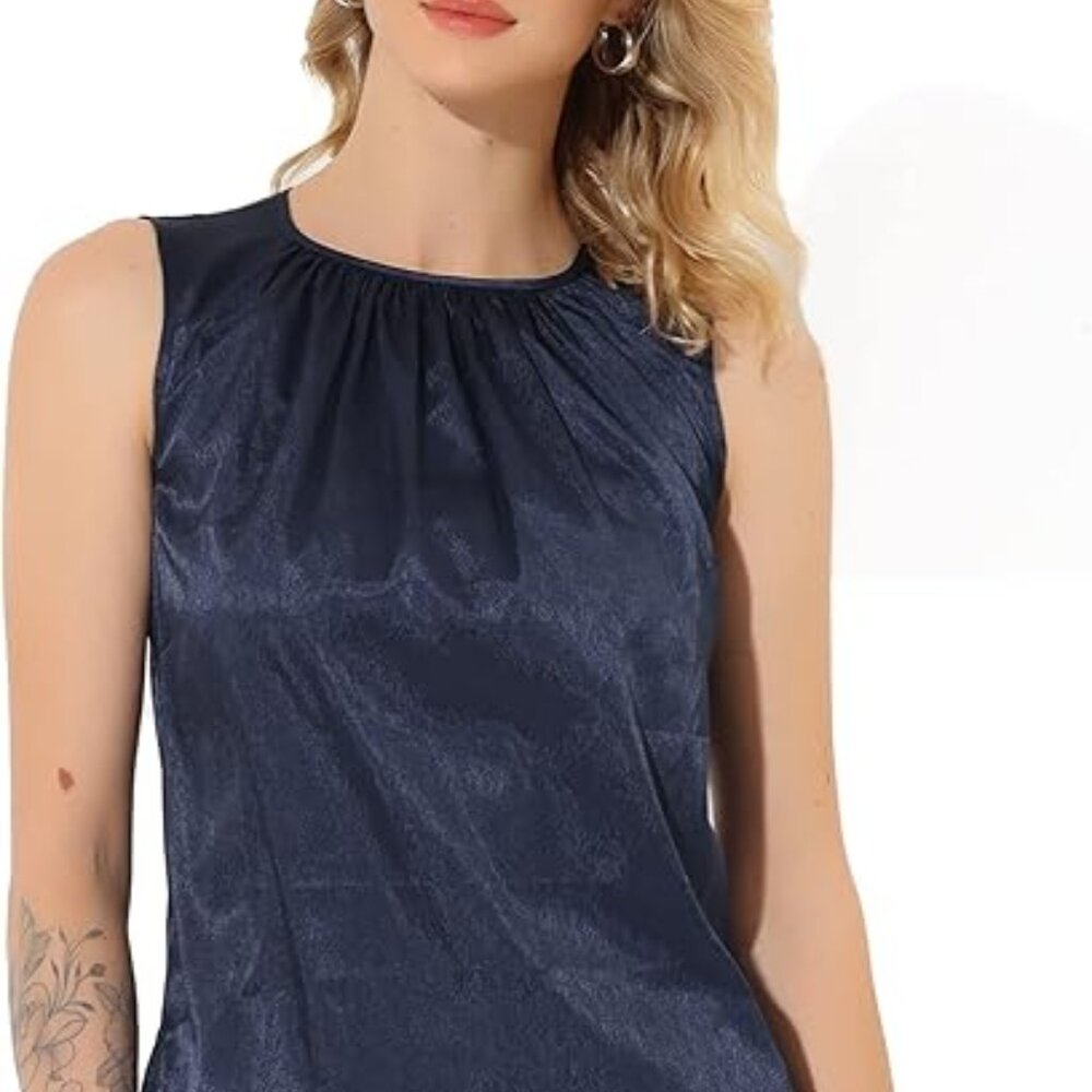 Sleeveless NAVY blue blouse - NWOT